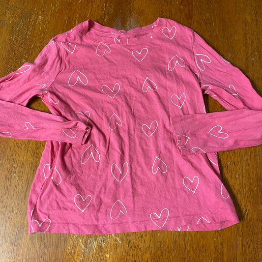 Old Navy Pink hearts long sleeve shirt 8