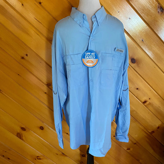 Columbia retail $55.00 long sleeve UPF 40 fishing shirt pfg button down Men's - XL