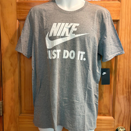 Nike t-shirt size L NWT Gray Lets Do It tee back is blank Men's - L