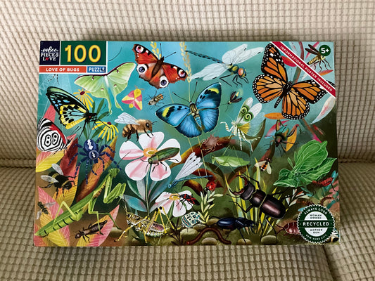 Eeboo Puzzle, 100 piece, Love of Bugs, like new Puzzle