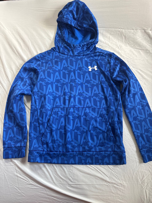 Under Armour, Youth Large, Hoodie Blue with logos 14