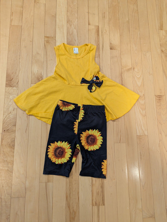 Pat Pat Yellow + Navy Sunflower Tank + Bike Shorts Pat Pat Yellow + Navy Sunflower Tank + Bike Shorts 4T/4