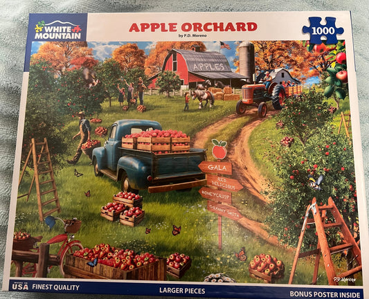 White Mountain Puzzle 1000 piece puzzle. No smoking/No pet home. Assembled once.