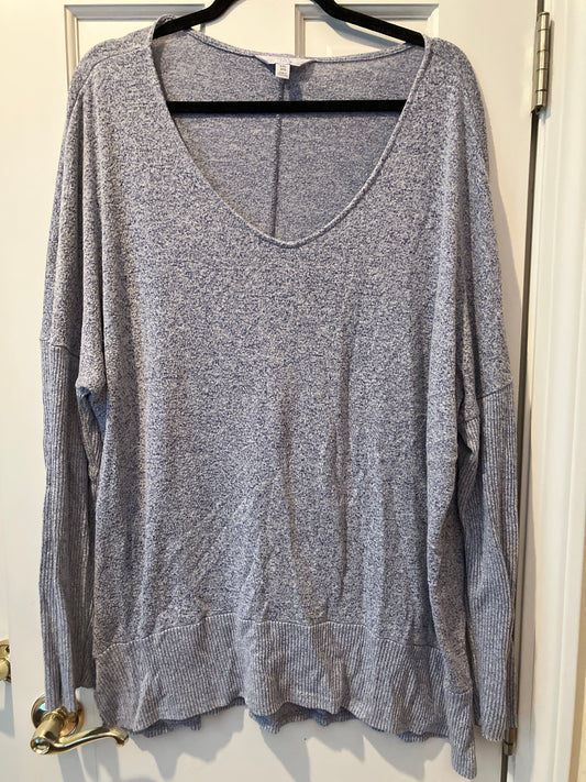 Time & Tru size 2xl long sleeve sweater Grey soft and stretchy, flowy Women's - XXL