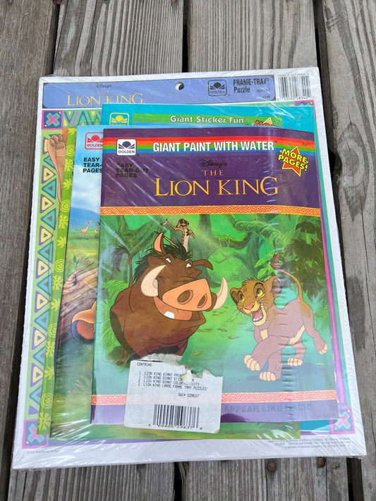 Lion King Vintage Activity Set Puzzles Stickers Coloring Books New Puzzle