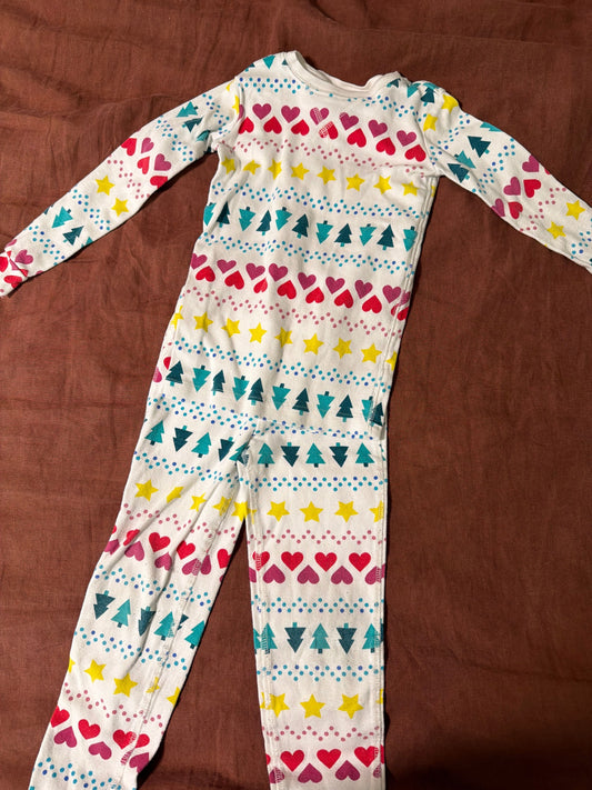 Primary Pjs rainbow xmas 4T/4