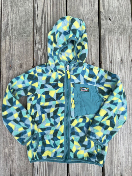 L.L. Bean Size 4 Zip Up Fleece Jacket Boy's Girl's Geometric Print Fall Winter Cold Weather 4T/4