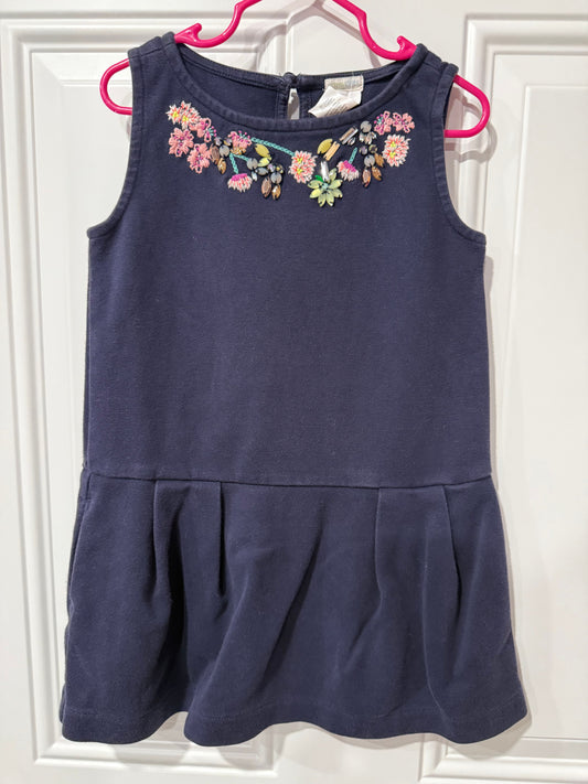 Crew Cuts Navy tunic girls size 5 5T Bejeweled 5T/5