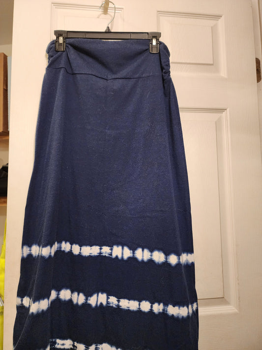 Faded Glory LG "12-14" Navy Blue Maxi Skirt Women's - L
