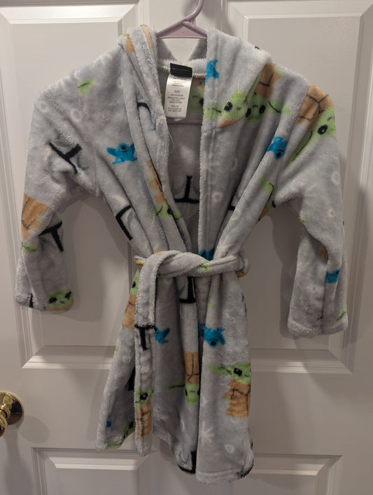 Star Wars Grogu Grey Hooded Robe Fuzzy Polyester Material 6