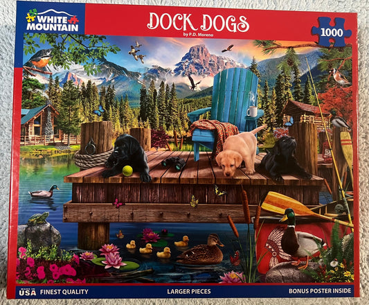 White Mountain Puzzle 1000 piece puzzle. No smoking/No pet home. Assembled once.