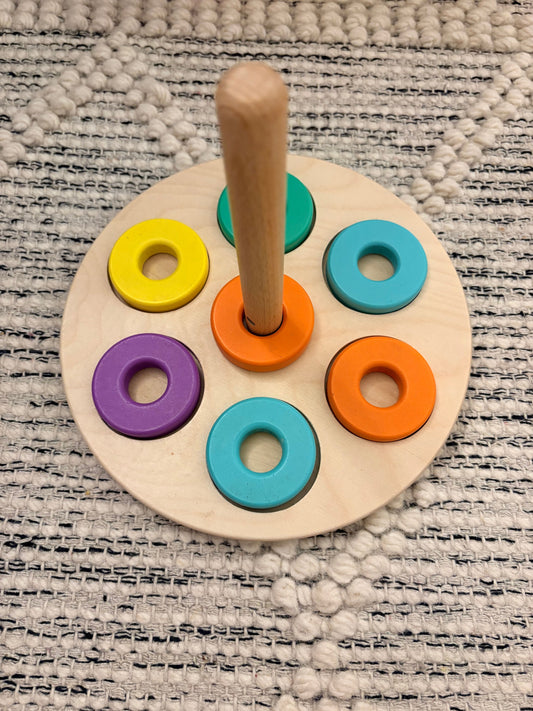 Lovevery Montessori Wooden Stacker Lovevery flexible stacker with 7 rings Toddler