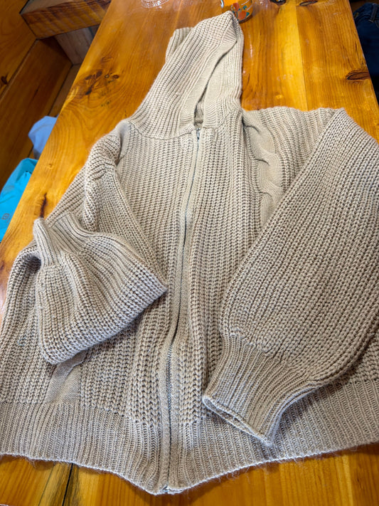Unknown Tan zip up sweater Women's - S