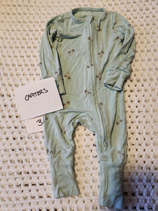 Carter's - 3m Bamboo Palm tree tropical vacation zippy 3 Months