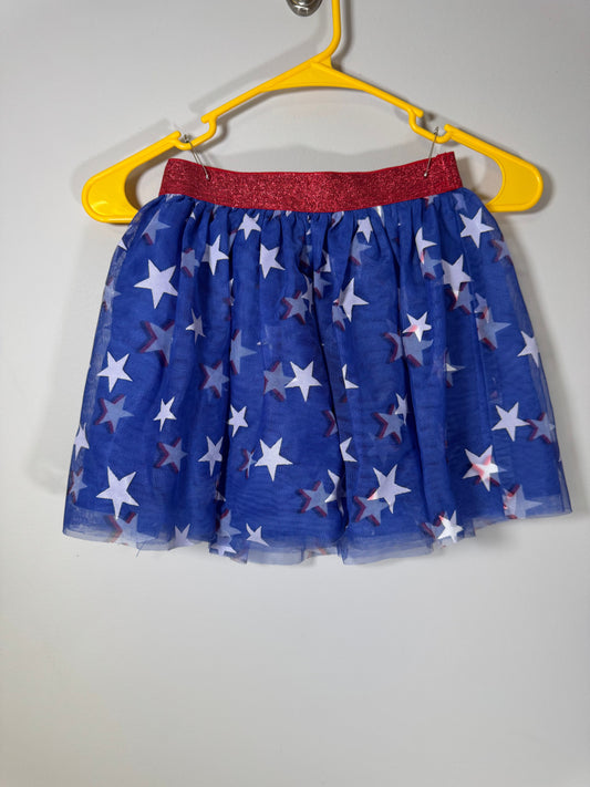 Cat & Jack Blue w/ White Stars Patriotic Tutu 6