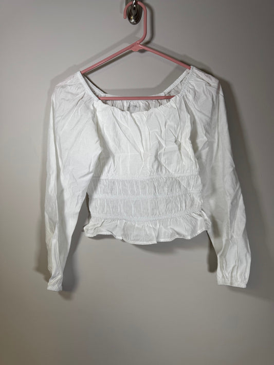 Art Class White Peasant Style Top Long Sleeve 14