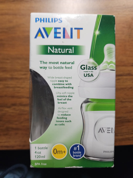 NEW - Avent Glass Bottle 4oz Infant bottle
