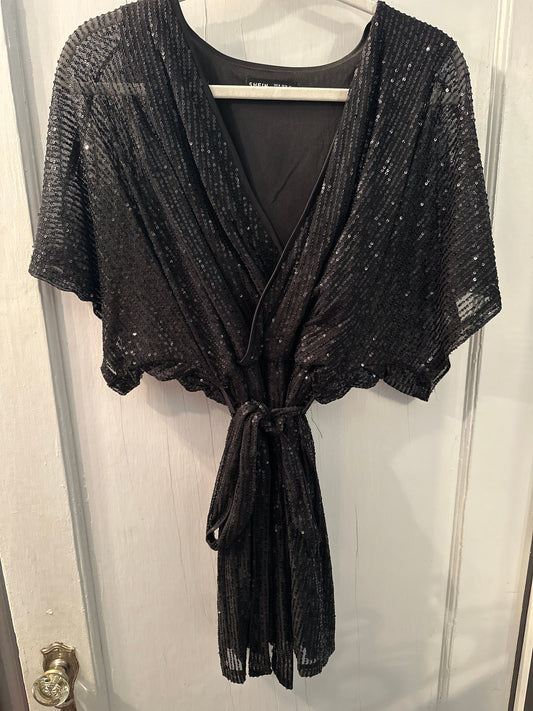 Shein Black sequin party dress worn once to bachelorette Women's - M