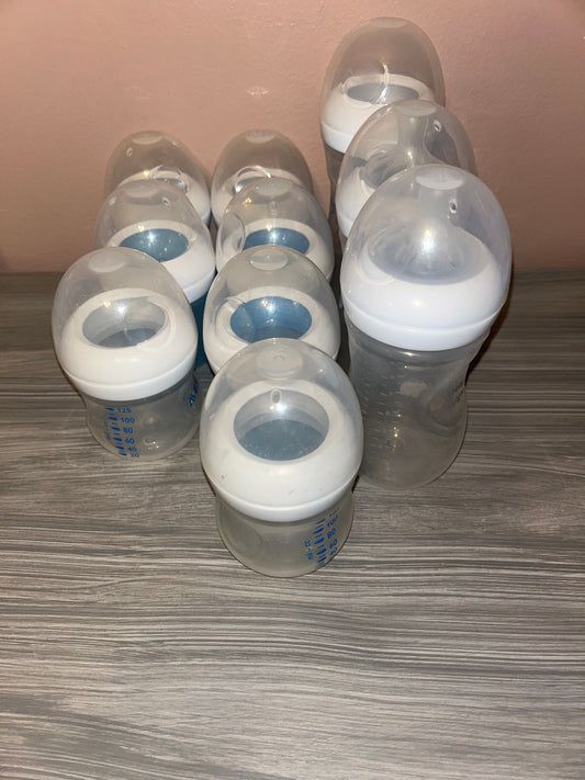 Philips Avent Natural 7 4oz bottles 3 9oz bottle  Nipples not include clean sterilized Feeding