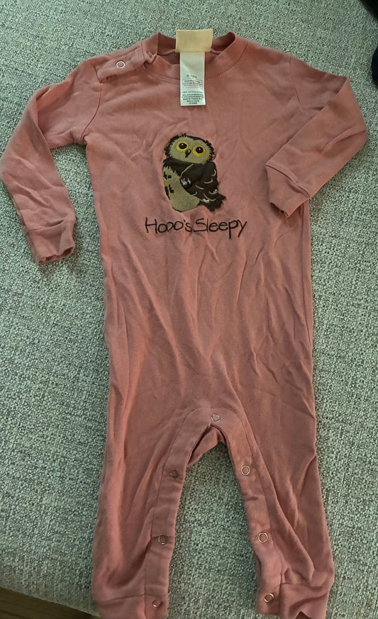 Hatley Owl one piece cotton sleeper Dusty red onesie, good condition, no stains or holes 12 Months