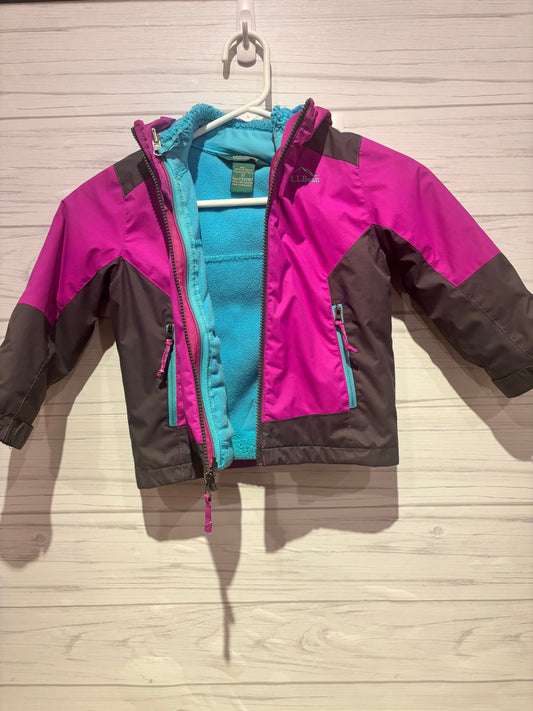 LL Bean 3T LL Bean purple winter jacket w/ blue fleece removable lining 3T