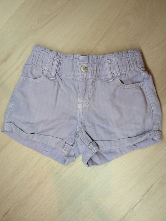 Cat & Jack lilac purple shorts, denim, S 6-7 elastic waistband, a front snap button closure, and rolled cuffs 6