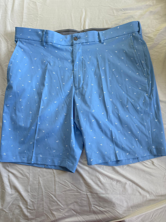 Walter Hagen, 40, Shorts Gummy anti-slip waistband, baby blue and white golf shorts 40