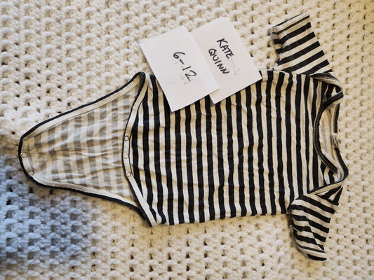 Kate Quinn - 6/12m Bamboo stripe onesie shirt 6 Months