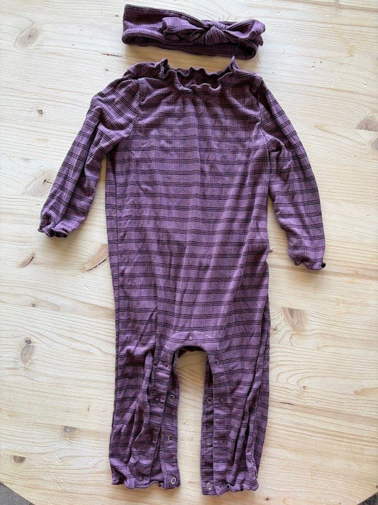 Cloud Island, 12m, Purple Romper & Headband Long Sleeve Purple Romper with matching Headband 12 Months