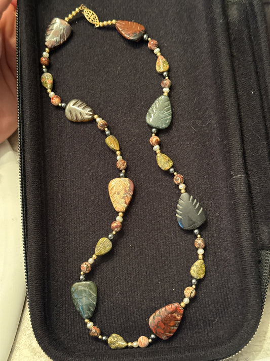 Jasper and Agate beaded necklace  Jewelry
