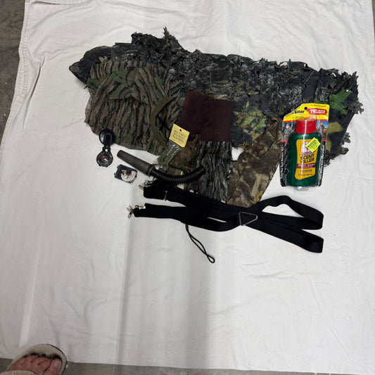 Camo Group-58x144Blind Cover-Head Cover-Compass - 2 Prs Gloves-Gun Cover-Blk Suspenders- 2 Game Callers Miscellaneous