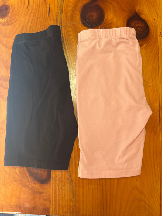 Wonder nation and place biker shorts 10/12 1 black and 1 pink pair 10