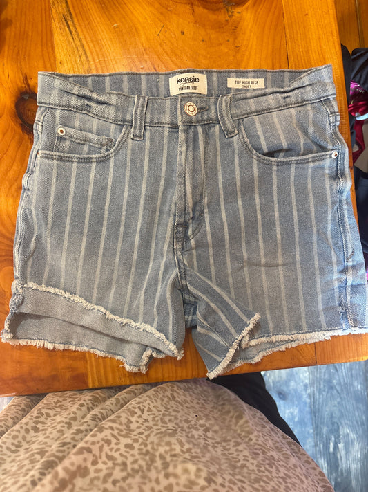 Kensie jeans high rise shorts Blue stripped jeans Women's 4