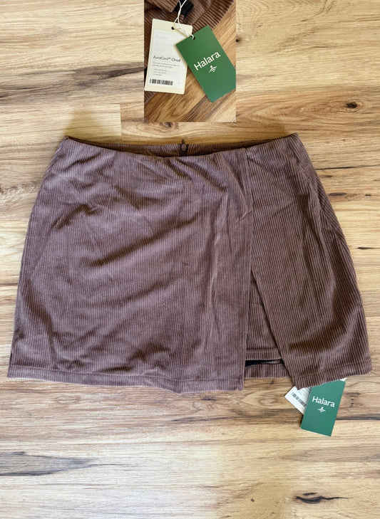 Halara NWT Brown corduroy stretch skirt with built-in shorts Women's - L