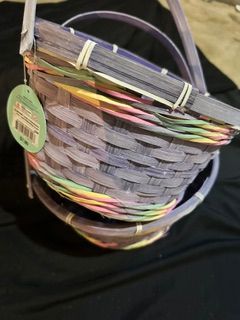 Unknown NWT Pair of Purple Gift Baskets with Handles