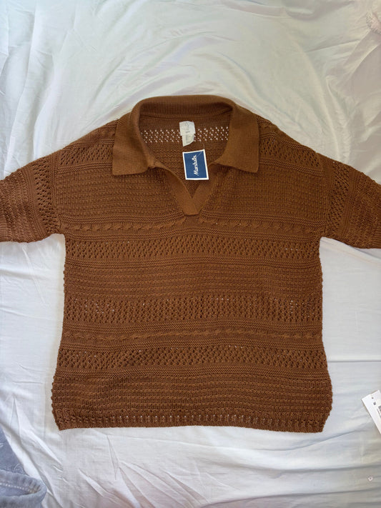 Joie, large, Shirt New with tag, Brown collar shirt Women's - L
