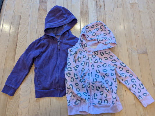 Cat +Jack / Jumping Bean Hooded Sweatshirts Purple and Pink Cheetah Print 4T/4