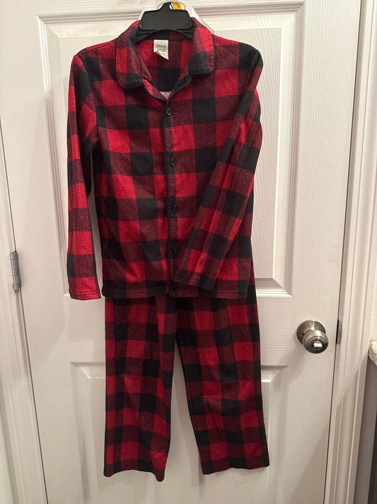 Faded Glory 2-piece red/black plaid pajamas 10