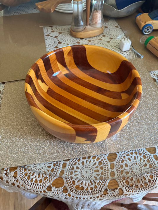 Maine State Prison Handcuffed Wooden Salad Bowl Beautiful and in great condition