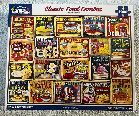 White Mountain Puzzle 1000 piece puzzle. No smoking/No pet home. Assembled once.