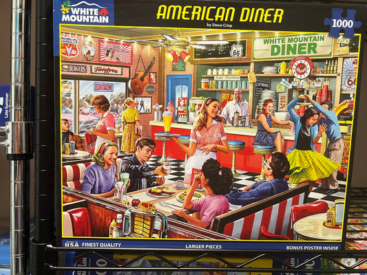 White Mountain Puzzle 1000 piece puzzle. No smoking/No pet home. Assembled once.