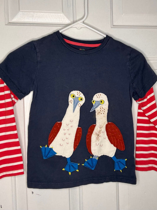 Mini Boden Shirt Shirt Seagull Appliqué Blue back to school 7