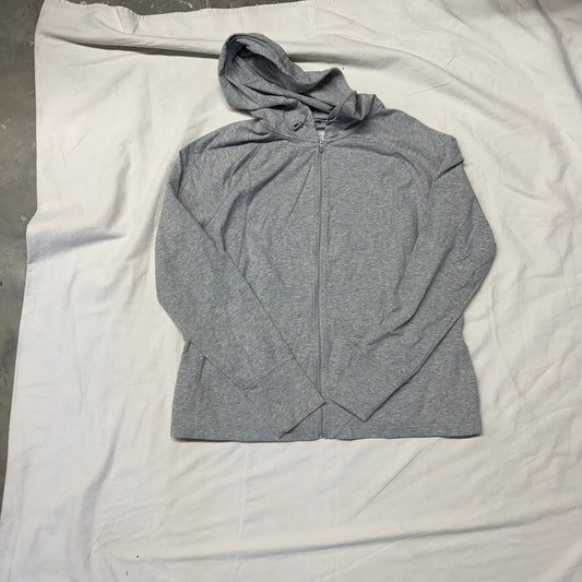 Danskin - Ladies - Sz XL-16-18 - NWOT Grey -L Slv-Full Zip-Side Pockets-Hooded Cotton/Polyester S Shirt Women's - XL