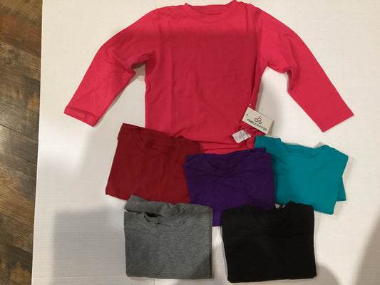 Resinta 6 pk girls cotton long sleeve NEW 3T