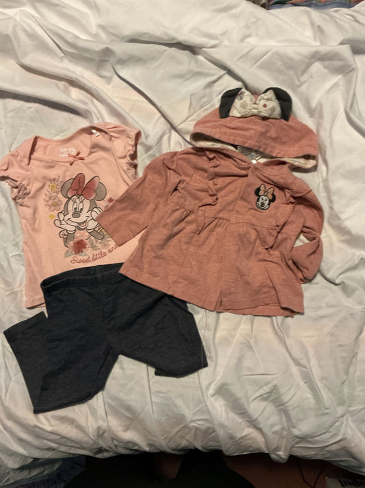 Disney and okey-dokey Mickey Mouse tank top with Mickey Mouse jacket and jean leggings 18 Months
