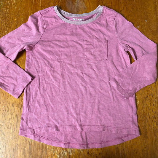 Old Navy Pink pocket tee shirt Long Sleeve 5 5T/5