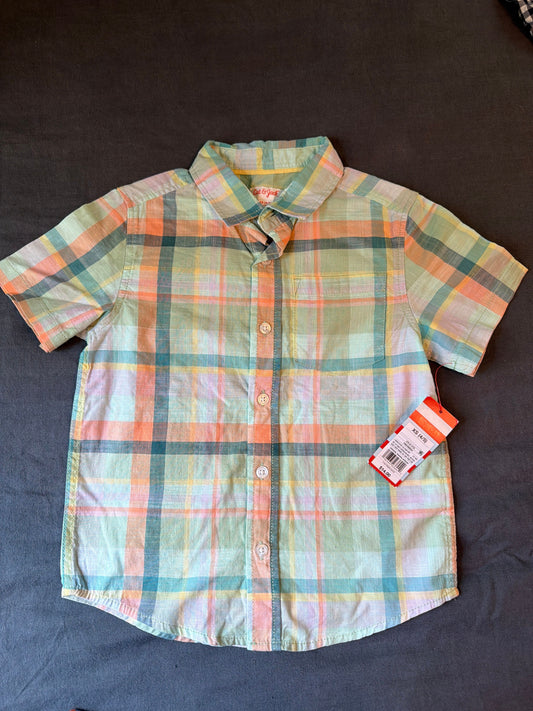 Cat and Jack NEW Plaid button up collared shirt 4T/4