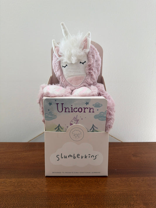 Slumberkins NEW Unicorn stuffed animal and book, orig $42 Pretend Toy