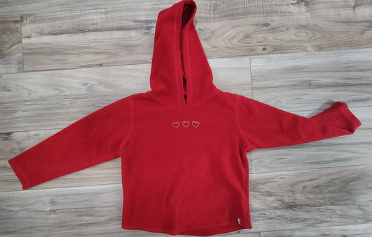 Osh Kosh Red hooded sweater with hearts girls 5T 5T/5