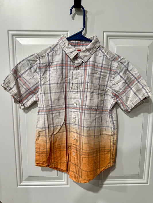 Boys size 8 button up wrangles shirt Dip dye plaid 8